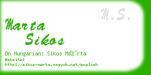 marta sikos business card